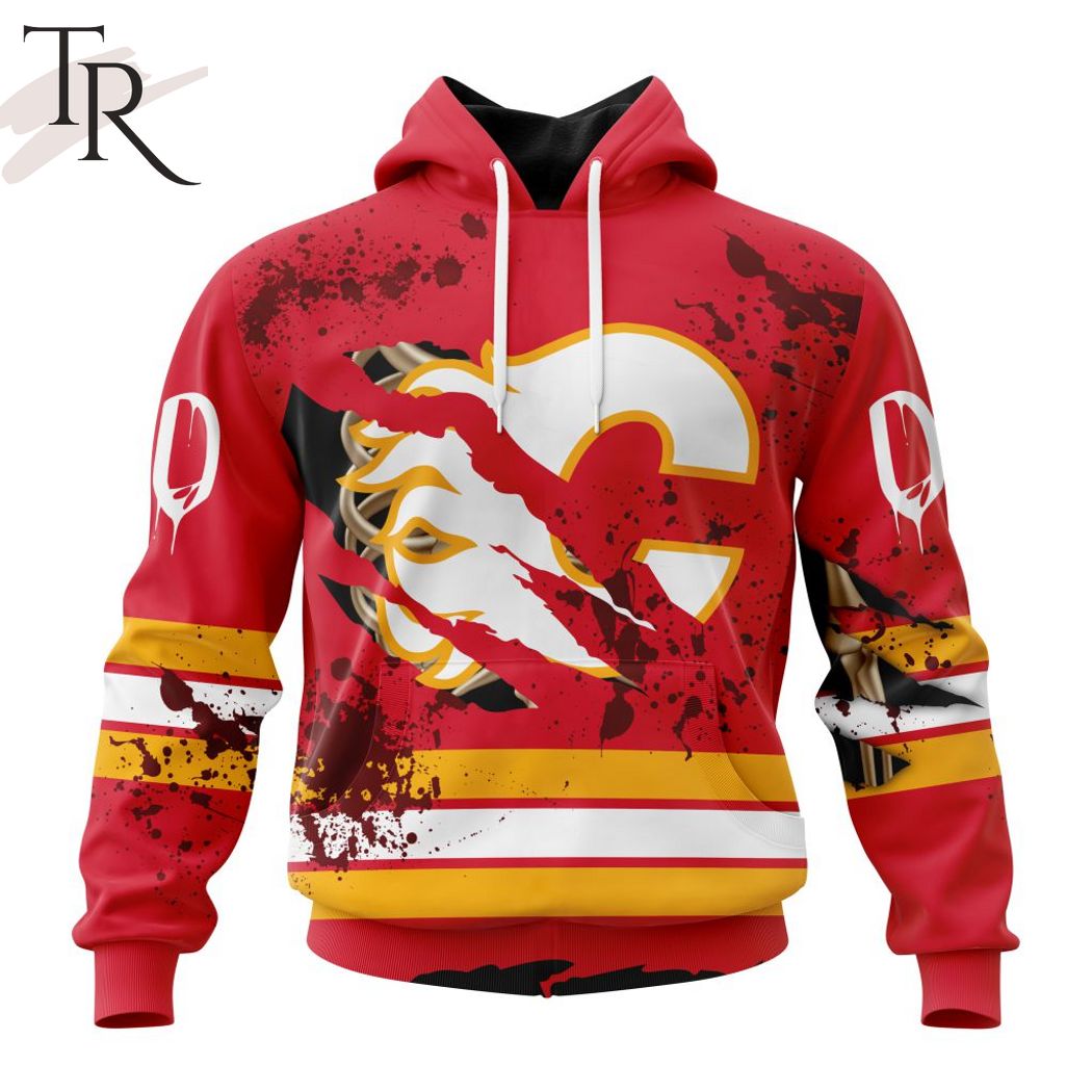 NHL Calgary Flames Custom Name Number Hockey Fight Cancer Jersey