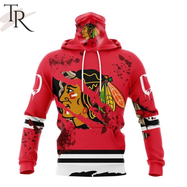 NHL Chicago BlackHawks Specialized Design Jersey With Your Ribs For Halloween Hoodie