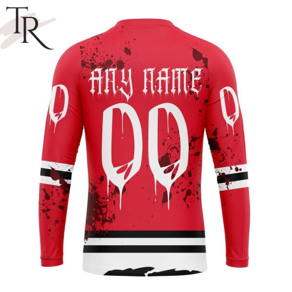 NHL Chicago BlackHawks Specialized Design Jersey With Your Ribs For Halloween Hoodie