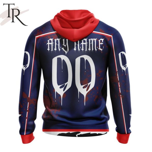 NHL Columbus Blue Jackets Specialized Design Jersey With Your Ribs For Halloween Hoodie