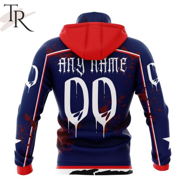 NHL Columbus Blue Jackets Specialized Design Jersey With Your Ribs For Halloween Hoodie