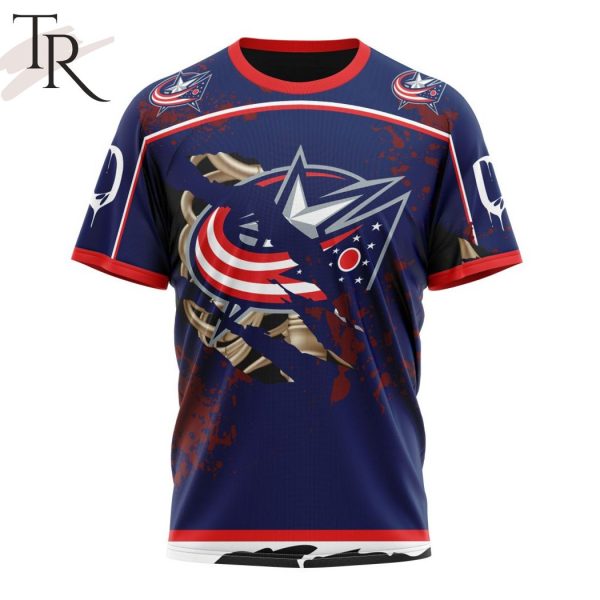 NHL Columbus Blue Jackets Specialized Design Jersey With Your Ribs For Halloween Hoodie