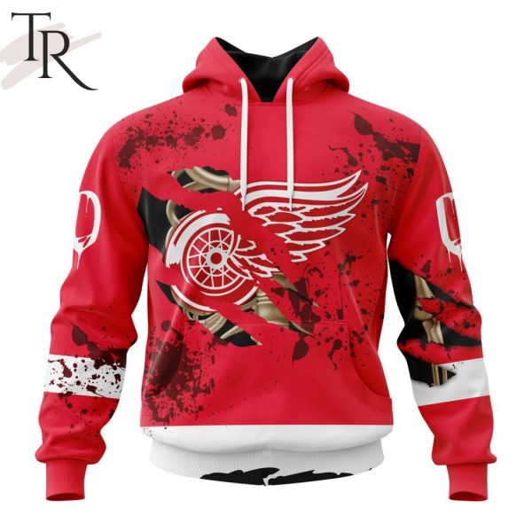 NHL Detroit Red Wings Specialized Design Jersey With Your Ribs For Halloween Hoodie