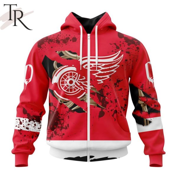 NHL Detroit Red Wings Specialized Design Jersey With Your Ribs For Halloween Hoodie