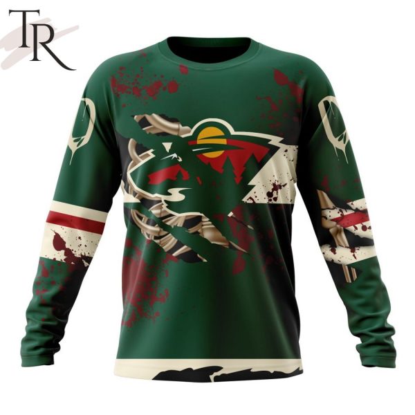 NHL Minnesota Wild Specialized Design Jersey With Your Ribs For Halloween Hoodie