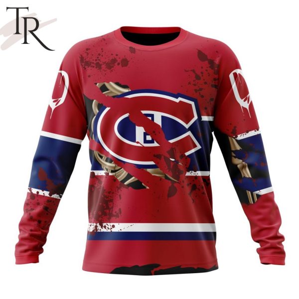 NHL Montreal Canadiens Specialized Design Jersey With Your Ribs For Halloween Hoodie