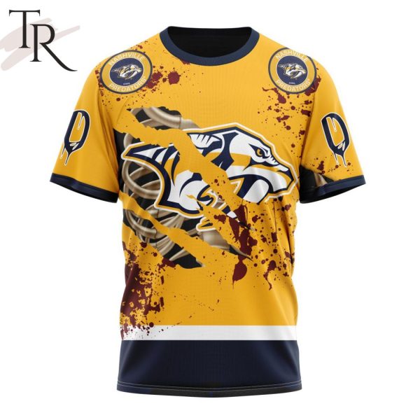 NHL Nashville Predators Specialized Design Jersey With Your Ribs For Halloween Hoodie