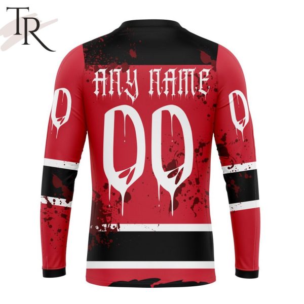 NHL New Jersey Devils Specialized Design Jersey With Your Ribs For Halloween Hoodie