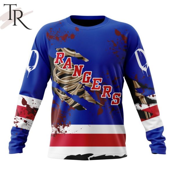 NHL New York Rangers Specialized Design Jersey With Your Ribs For Halloween Hoodie