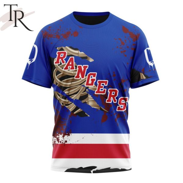 NHL New York Rangers Specialized Design Jersey With Your Ribs For Halloween Hoodie