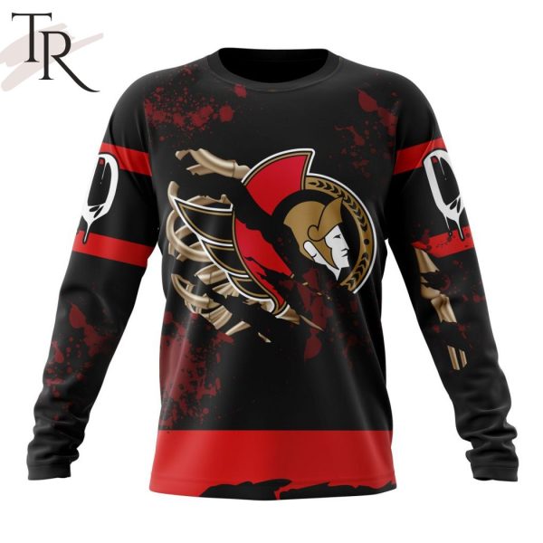 NHL Ottawa Senators Specialized Design Jersey With Your Ribs For Halloween Hoodie