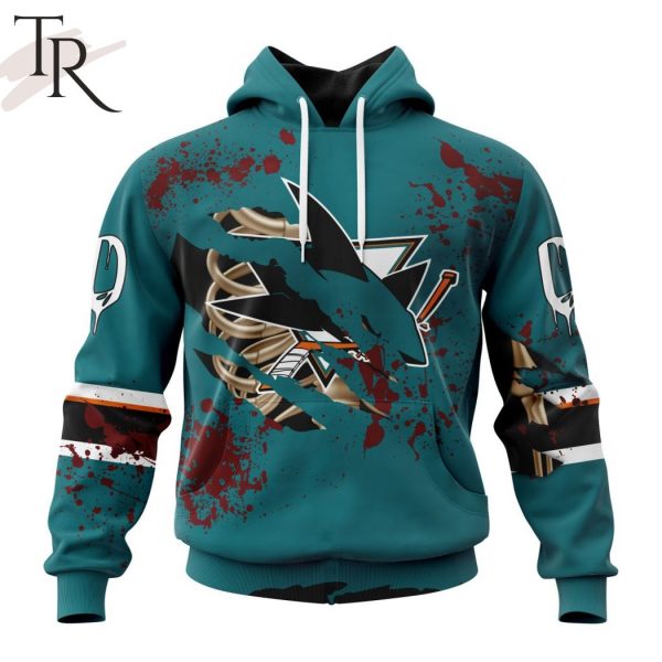 NHL San Jose Sharks Specialized Design Jersey With Your Ribs For Halloween Hoodie