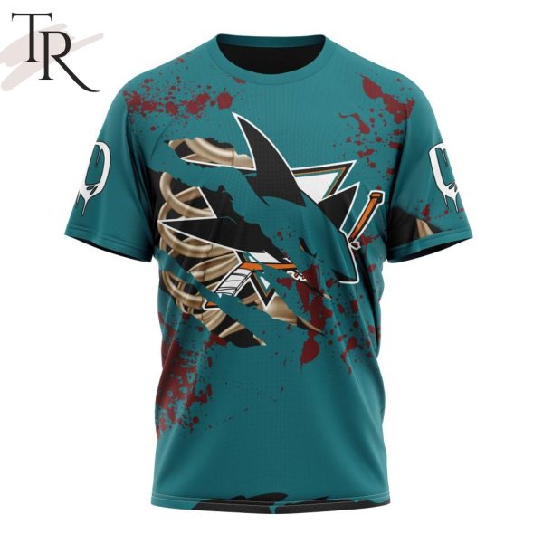 NHL San Jose Sharks Specialized Design Jersey With Your Ribs For Halloween Hoodie