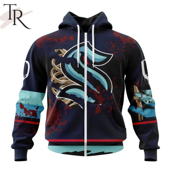 NHL Seattle Kraken Specialized Design Jersey With Your Ribs For Halloween Hoodie