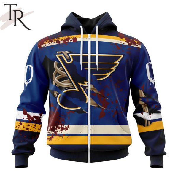 NHL St. Louis Blues Specialized Design Jersey With Your Ribs For Halloween Hoodie