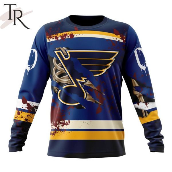 NHL St. Louis Blues Specialized Design Jersey With Your Ribs For Halloween Hoodie