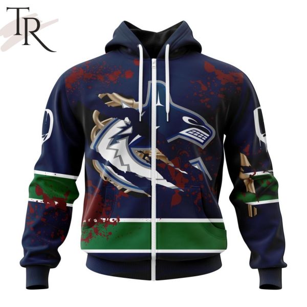 NHL Vancouver Canucks Specialized Design Jersey With Your Ribs For Halloween Hoodie