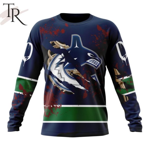 NHL Vancouver Canucks Specialized Design Jersey With Your Ribs For Halloween Hoodie