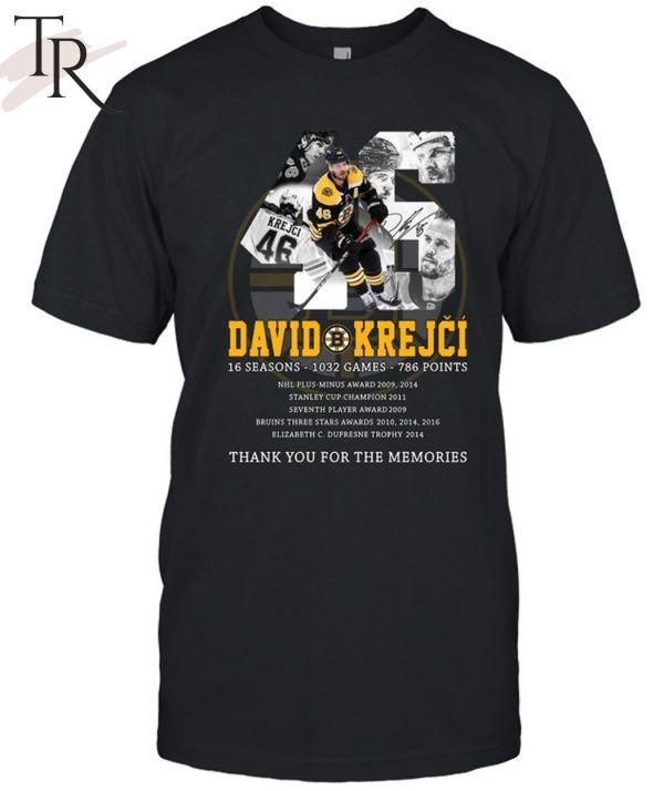 David Krejci 16 Seasons – 1032 Games – 786 Points Thank You For The Memories T-Shirt