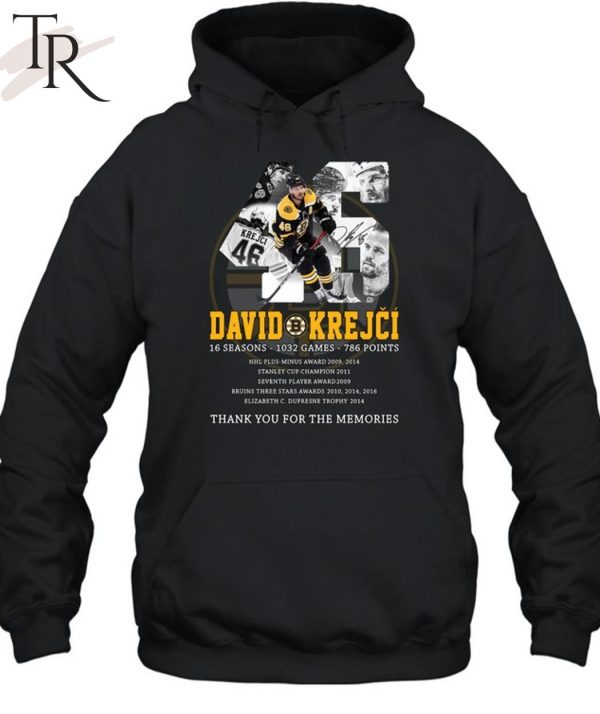 David Krejci 16 Seasons – 1032 Games – 786 Points Thank You For The Memories T-Shirt