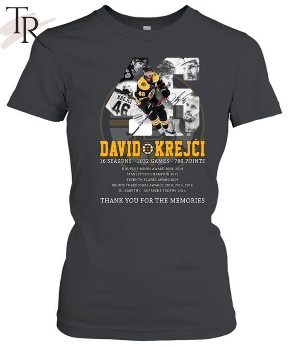 David Krejci 16 Seasons – 1032 Games – 786 Points Thank You For The Memories T-Shirt