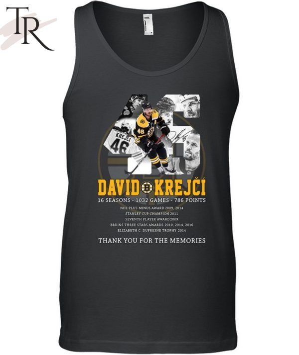 David Krejci 16 Seasons – 1032 Games – 786 Points Thank You For The Memories T-Shirt