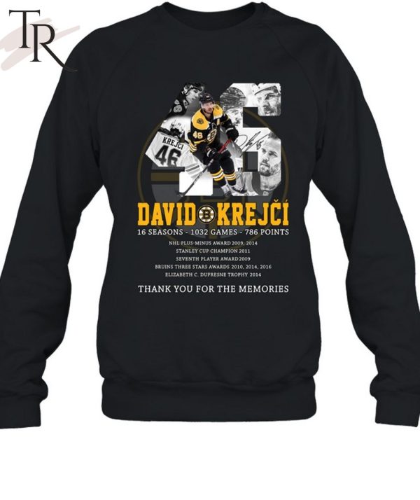 David Krejci 16 Seasons – 1032 Games – 786 Points Thank You For The Memories T-Shirt