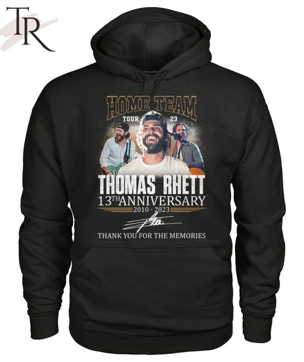 Home Team Tour 23 Thomas Rhett 13th Anniversary 2010 – 2023 Thank You For The Memories T-Shirt