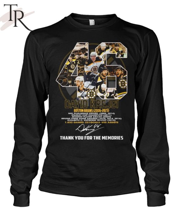 David Krejci Boston Bruins 2006 – 2023 Thank You For The Memories T-Shirt