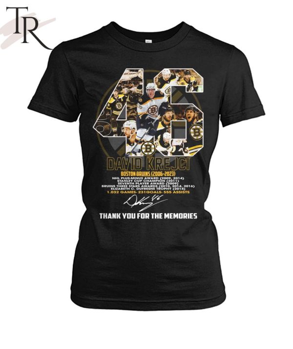 David Krejci Boston Bruins 2006 – 2023 Thank You For The Memories T-Shirt