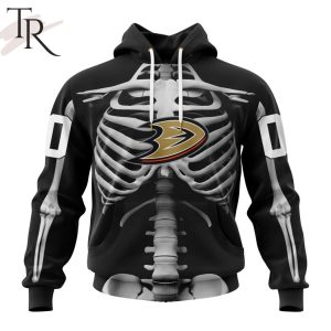 NHL Anaheim Ducks Special Skeleton Costume For Halloween Hoodie