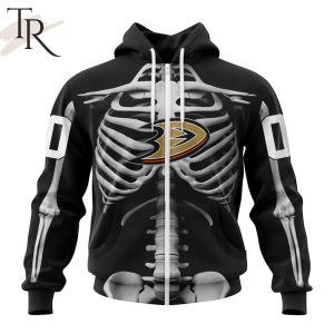 NHL Anaheim Ducks Special Skeleton Costume For Halloween Hoodie