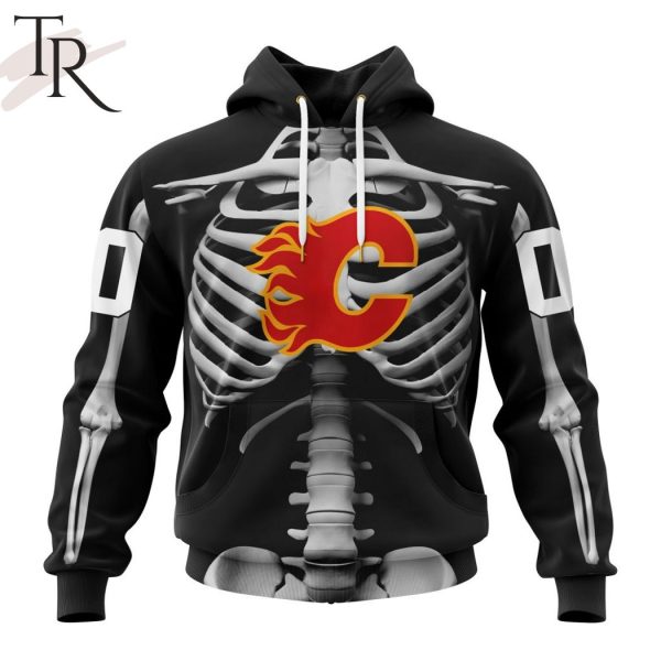 NHL Calgary Flames Special Skeleton Costume For Halloween Hoodie