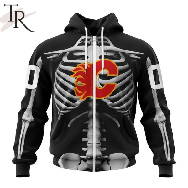 NHL Calgary Flames Special Skeleton Costume For Halloween Hoodie