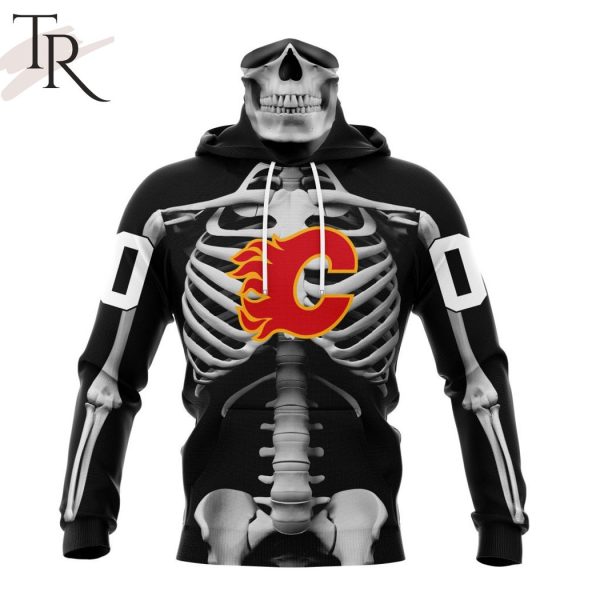 NHL Calgary Flames Special Skeleton Costume For Halloween Hoodie