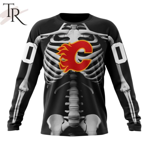 NHL Calgary Flames Special Skeleton Costume For Halloween Hoodie