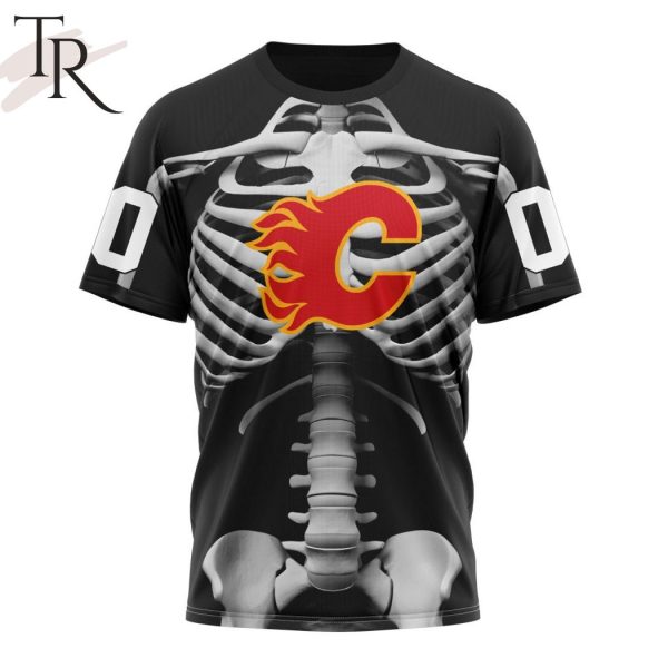 NHL Calgary Flames Special Skeleton Costume For Halloween Hoodie