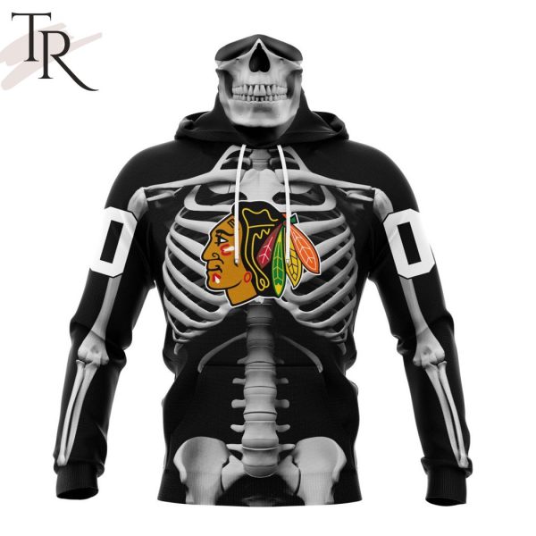 NHL Chicago Blackhawks Special Skeleton Costume For Halloween Hoodie