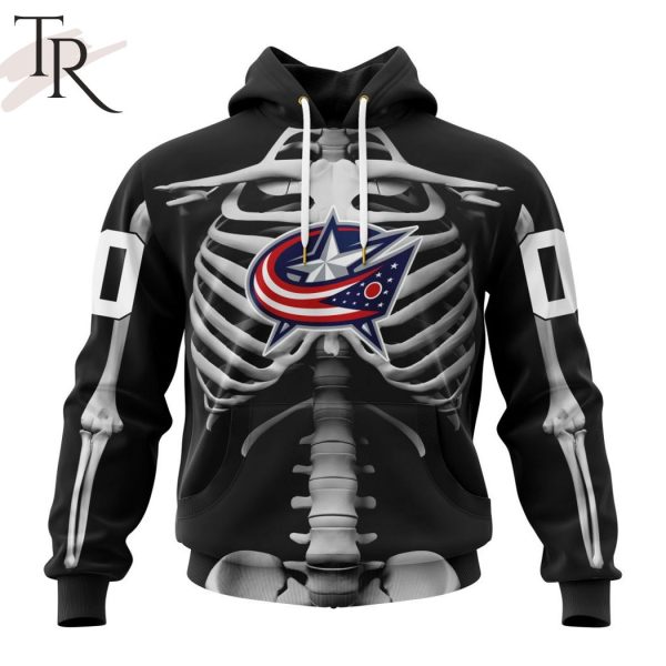 NHL Columbus Blue Jackets Special Skeleton Costume For Halloween Hoodie