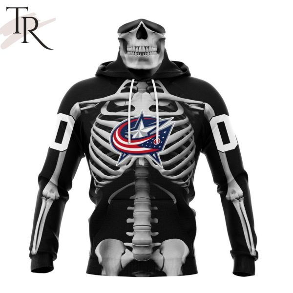 NHL Columbus Blue Jackets Special Skeleton Costume For Halloween Hoodie