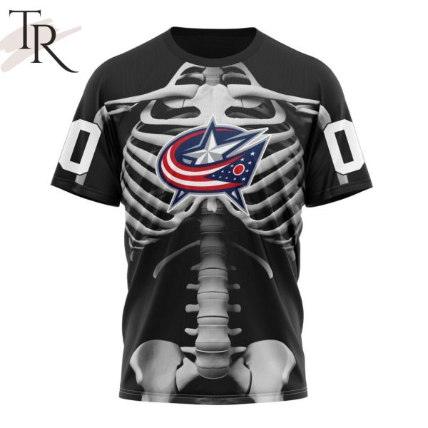 NHL Columbus Blue Jackets Special Skeleton Costume For Halloween Hoodie