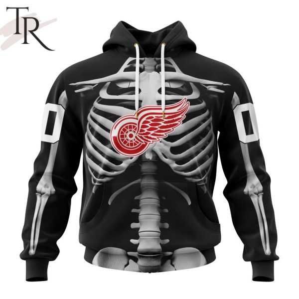 NHL Detroit Red Wings Special Skeleton Costume For Halloween Hoodie