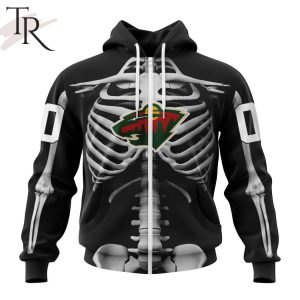 NHL Minnesota Wild Special Skeleton Costume For Halloween Hoodie