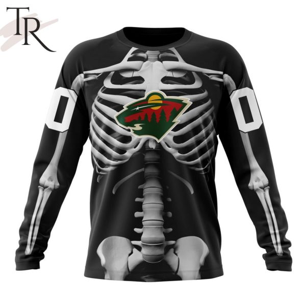 NHL Minnesota Wild Special Skeleton Costume For Halloween Hoodie