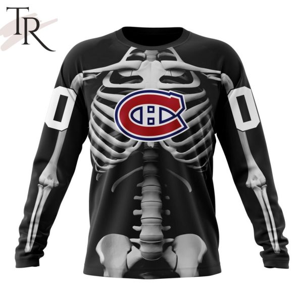 NHL Montreal Canadiens Special Skeleton Costume For Halloween Hoodie