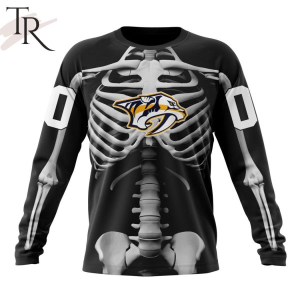 NHL Nashville Predators Special Skeleton Costume For Halloween Hoodie