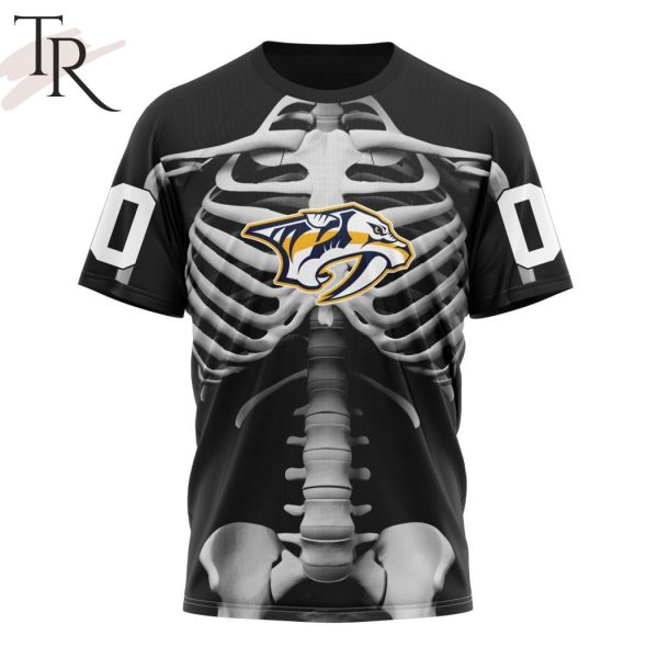 NHL Nashville Predators Special Skeleton Costume For Halloween Hoodie