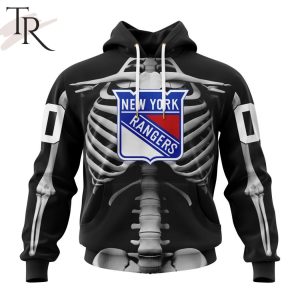 NHL New York Rangers Special Skeleton Costume For Halloween Hoodie