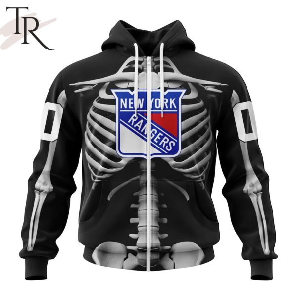 NHL New York Rangers Special Skeleton Costume For Halloween Hoodie