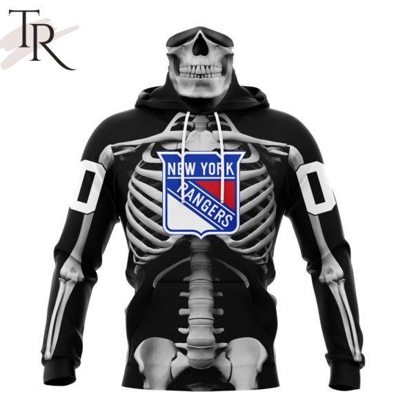 NHL New York Rangers Special Skeleton Costume For Halloween Hoodie